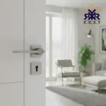 مقبض باب ROXY – تصميم أنيق باللون الفضي