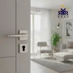 مسكة باب بلون النيكل ساتان بتصميم مستقيم عصري وجودة عالية