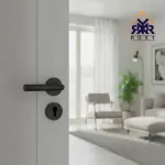 مقبض باب بلون الأسود مطفي بتصميم دائري عصري وسعر منافس