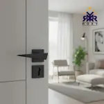 مقبض باب أسود مطفي بتصميم مائل جودة عالية وسعر مناسب