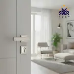 مقبض باب نيكل فاتح بتصميم مستطيل أنيق