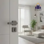 مقبض باب برنزي مطفي بتصميم مستطيل عريض