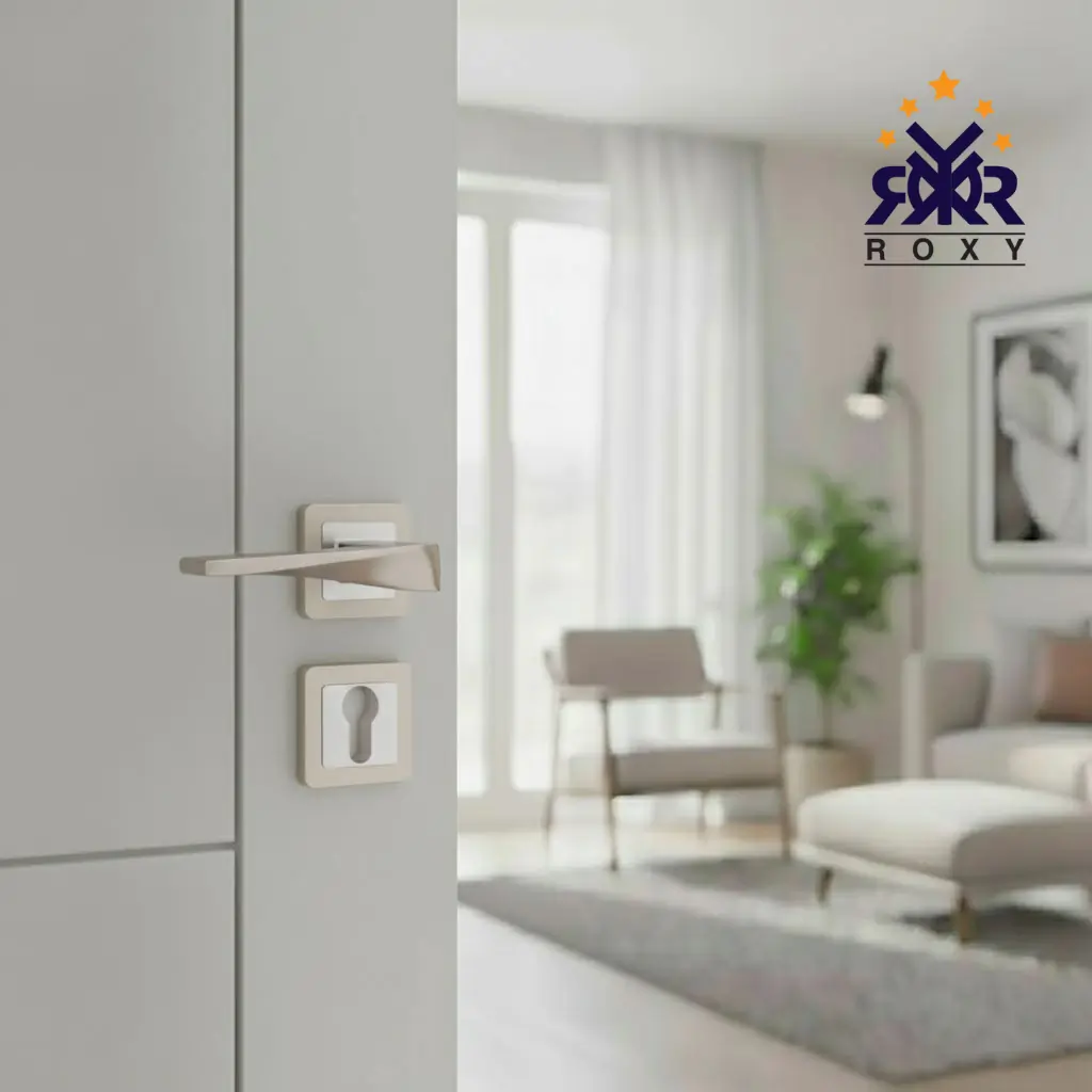 مقبض باب معدني بتصميم منحني أنيق