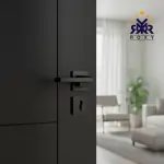 مقبض باب ROXY – تصميم هندسي بسيط باللون الأسود المطفأ