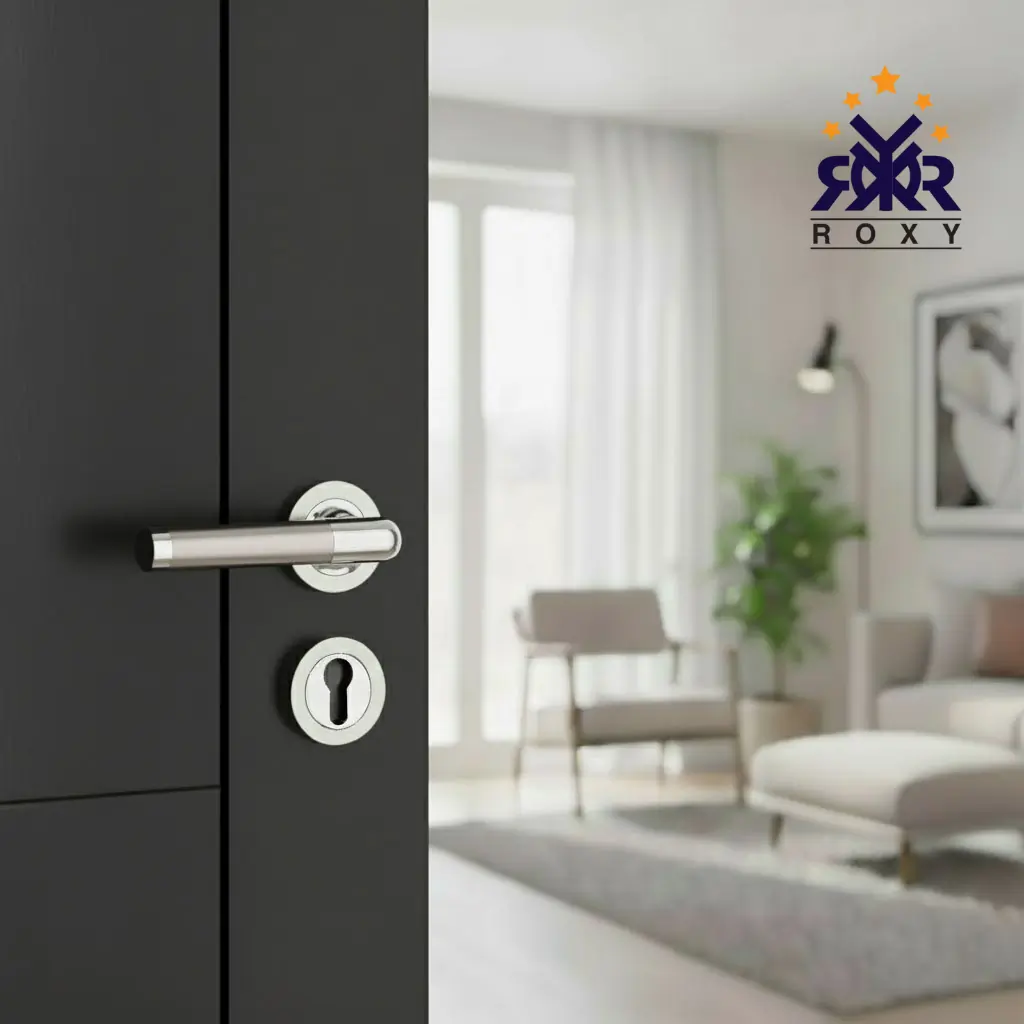 مقبضROXY معدني- بلون مزدوج كروم ونيكل