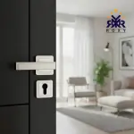 مسكة باب بلون النيكل الفاتح فاتح بتصميم مربع عصري جودة عالية بسعر منافس