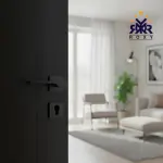 مقبض باب بلون أسود مطفي بتصميم منحني أنيق وجودة عالية