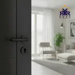 مقبض باب بلون الأسود مطفي بتصميم دائري عصري وسعر منافس