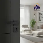 مقبض باب أسود مطفي بتصميم مائل جودة عالية وسعر مناسب