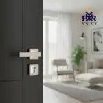 مقبض باب نيكل فاتح بتصميم مستطيل أنيق