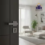 مقبض باب برنزي مطفي بتصميم مستطيل عريض