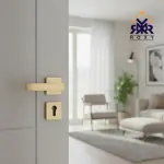 مقبض باب ذهبي بتصميم مستطيل فاخر