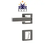 مقبض باب أسود بحواف فضية فاخرة