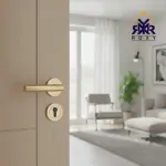 مقبض باب ذهبي اسطواني فاخر