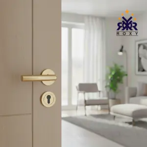 مقبض باب ذهبي اسطواني فاخر