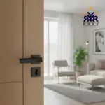 مسكة باب بلون الأسود مطفي بتصميم انسيابي عصري ذات الجودة العالية و السعر المناسب