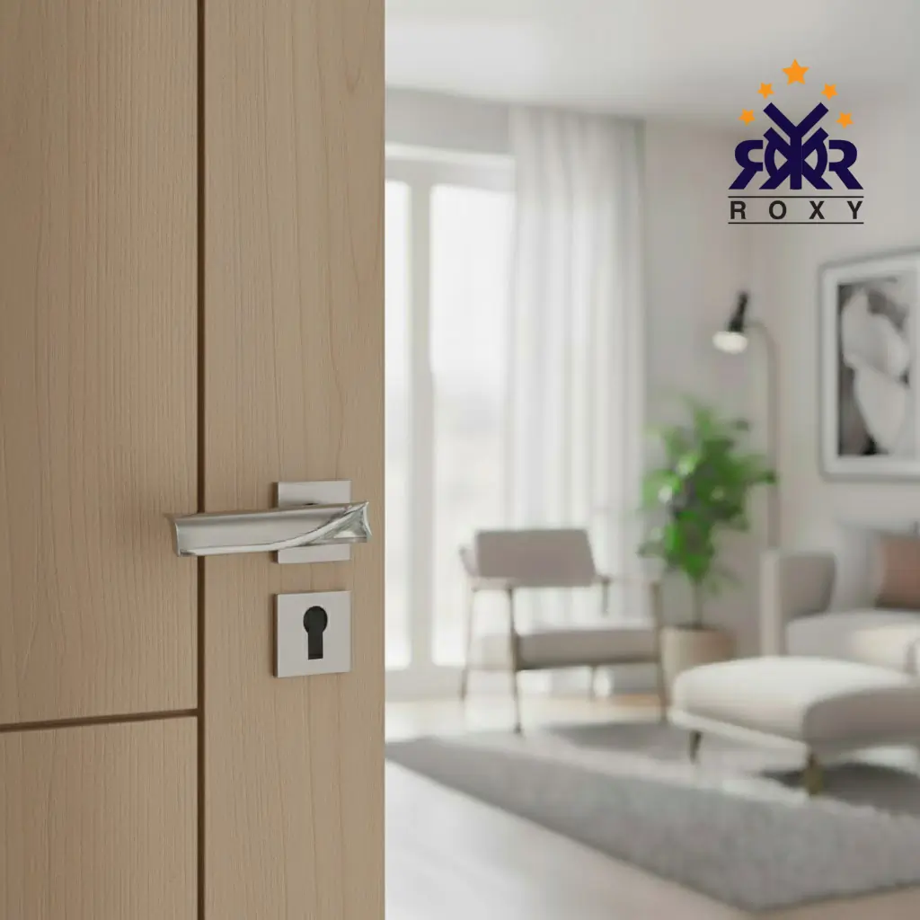 مسكة باب معدني ثنائي اللمعة بتصميم فاخر  وجودة عالية