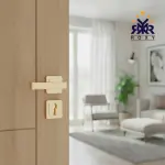 مقبض باب ذهبي مطفي بتصميم مستطيل عصري وجودة عالية