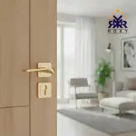 مقبض باب ذهبي فاخر بتصميم منحني أنيق