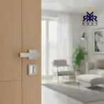 مقبض باب نيكل فاتح بتصميم مستطيل أنيق