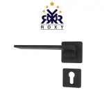 مقبض باب ROXY – تصميم هندسي بسيط باللون الأسود المطفأ