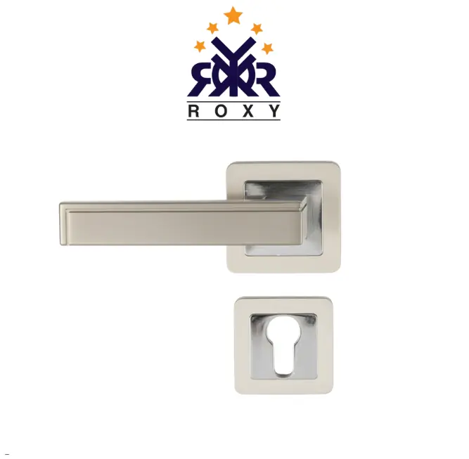 مسكة باب بلون النيكل الفاتح فاتح بتصميم مربع عصري جودة عالية بسعر منافس