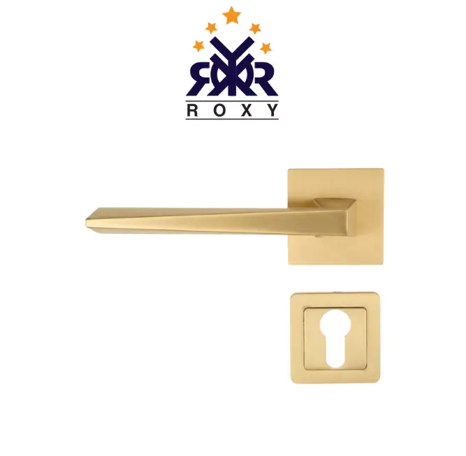 مقبض باب بلون ذهبي بتصميم مستقيم وجودة عالية