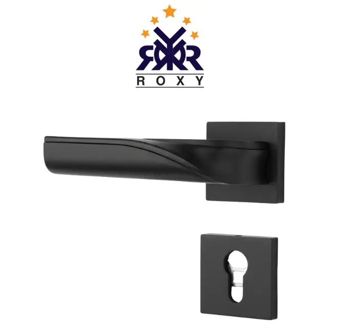 مسكة باب بلون الأسود مطفي بتصميم انسيابي عصري ذات الجودة العالية و السعر المناسب