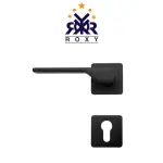 مقبض باب بلون أسود مطفي بتصميم منحني أنيق وجودة عالية