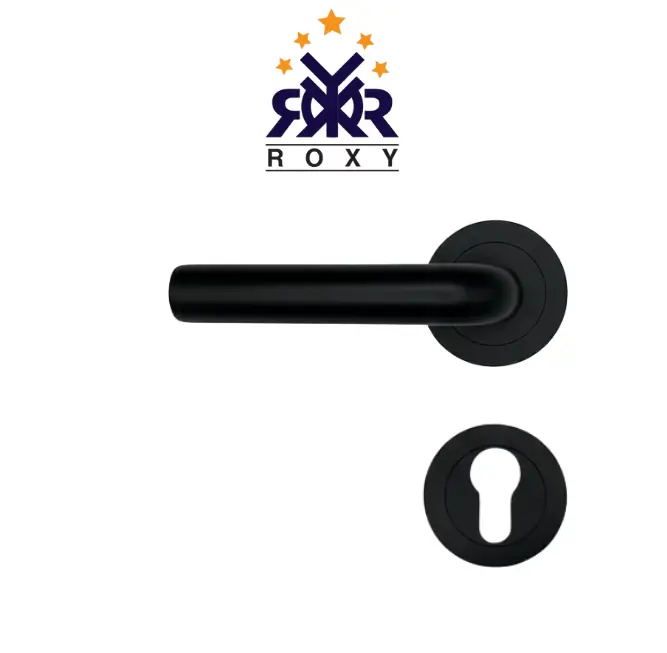 مقبض باب بلون الأسود مطفي بتصميم دائري عصري وسعر منافس