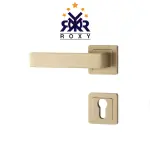 مسكة باب بلون الذهبي فاتح بتصميم مربع عصري وجودة عالية