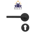 مقبض باب أسود مطفي بتصميم دائري بسيط بسعر منافس