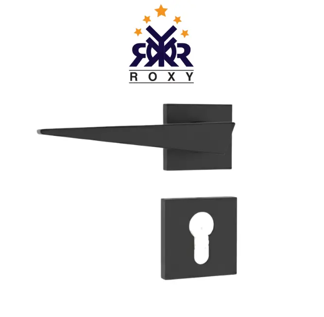 مقبض باب أسود مطفي بتصميم مائل جودة عالية وسعر مناسب