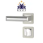 مقبض باب سيلفر كروم بتصميم مستطيل مزدوج اللمعة