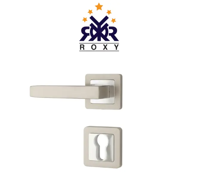 مقبض باب نيكل فاتح بتصميم مستطيل أنيق