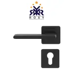 مقبض باب أسود مطفي بتصميم عصري مستطيل