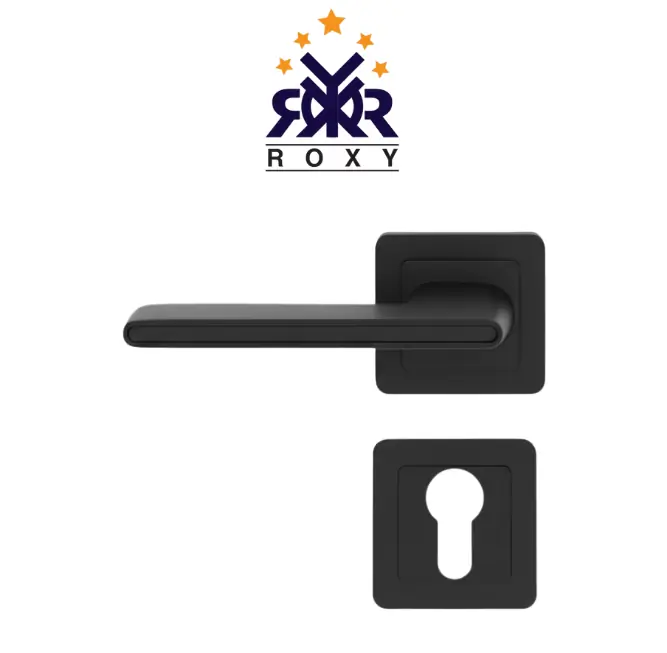 مقبض باب أسود مطفي بتصميم عصري مستطيل