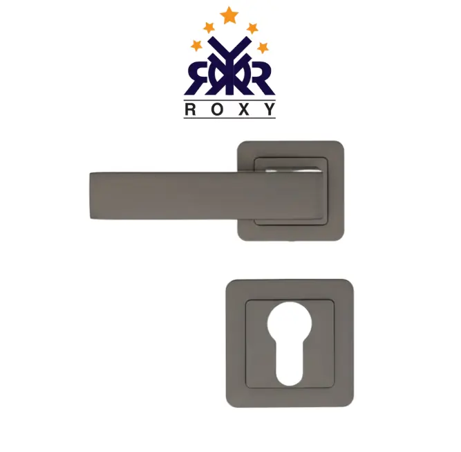 مقبض باب برنزي مطفي بتصميم مستطيل عريض