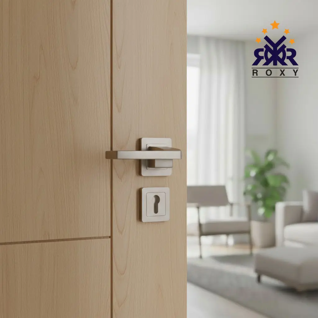 مقبض باب فضي بتصميم رفيع وعصري