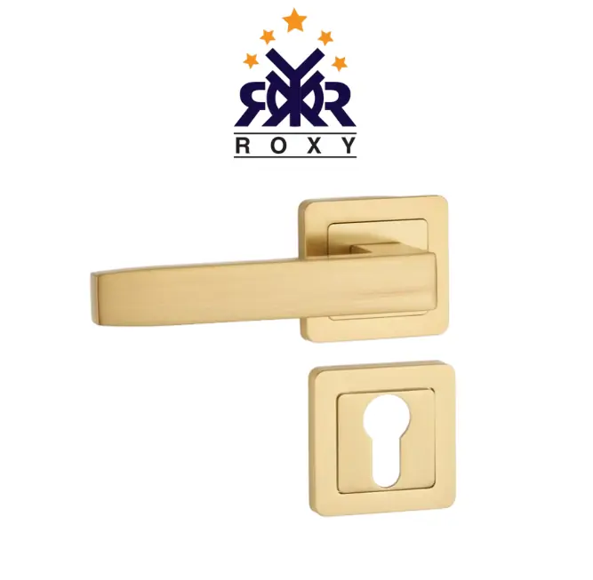 مقبض باب ذهبي بتصميم مستطيل فاخر