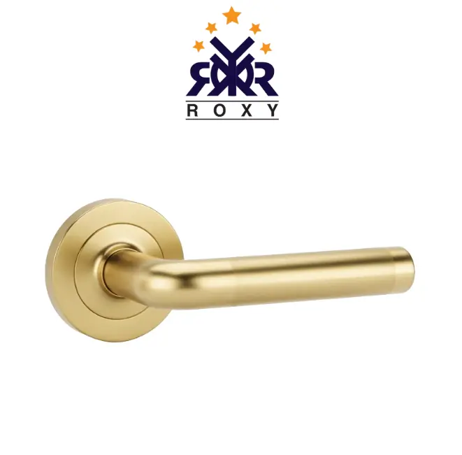 مقبض باب ذهبي اسطواني فاخر