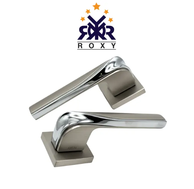 مسكة باب معدني ثنائي اللمعة بتصميم فاخر  وجودة عالية