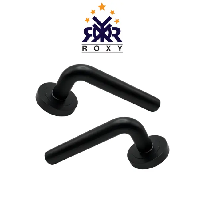 مقبض باب بلون الأسود مطفي بتصميم دائري عصري وسعر منافس