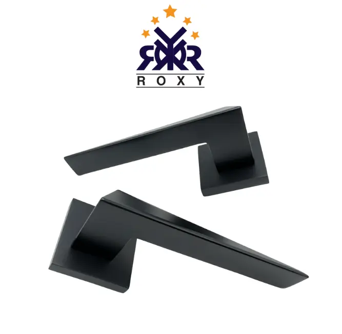 مقبض باب أسود مطفي بتصميم مائل جودة عالية وسعر مناسب