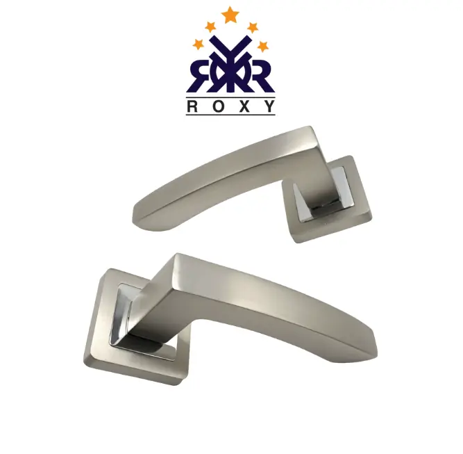 مقبض باب نيكل فاتح بتصميم مستطيل أنيق