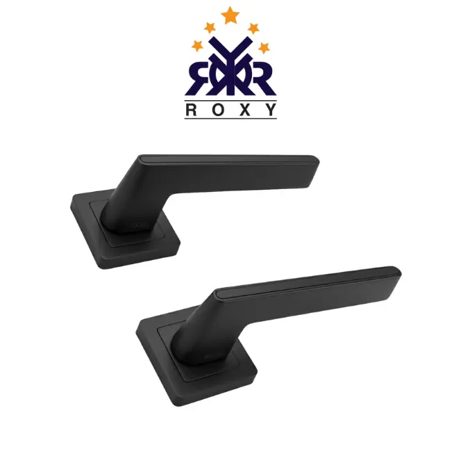 مقبض باب أسود مطفي بتصميم عصري مستطيل