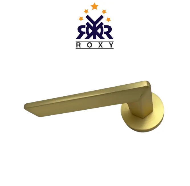 مقبض باب ذهبي بتصميم عصري مطفأ