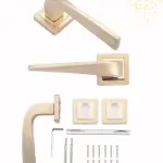 مقبض باب ذهبي فاخر بتصميم منحني أنيق