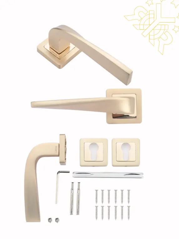 مقبض باب ذهبي فاخر بتصميم منحني أنيق