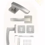 مقبض باب نيكل فاتح بتصميم مستطيل أنيق